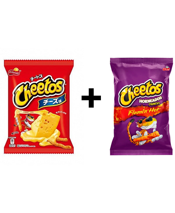 Cheetos Combo - Asia Cheese Crunchy (75gx5) + EU Flaming Hot (80gx5)